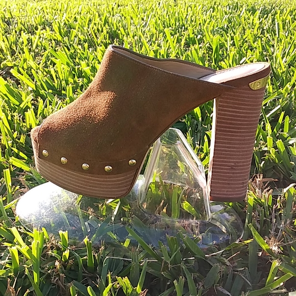 MICHAEL KORS PEEP TOE CLOGS 6M - Picture 1 of 16